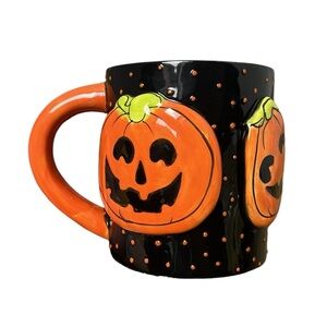 Cracker Barrel Halloween 3D Jack O’ Lantern Pumpkins “Too Cute to Spook" Mug